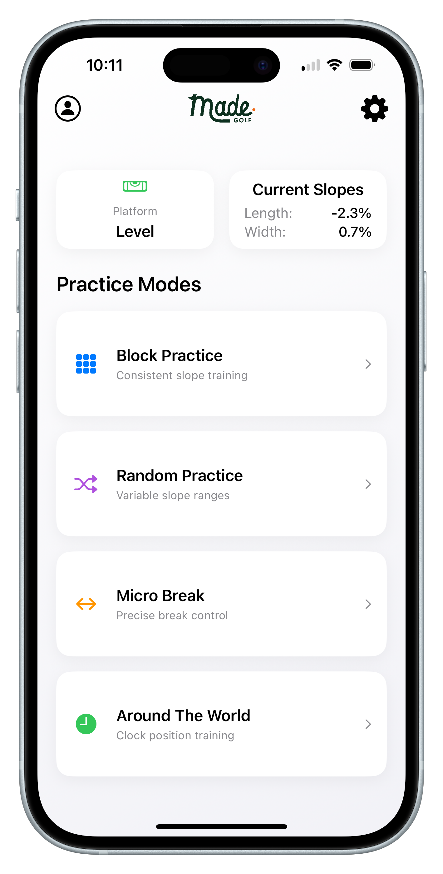 Made Golf App Interface